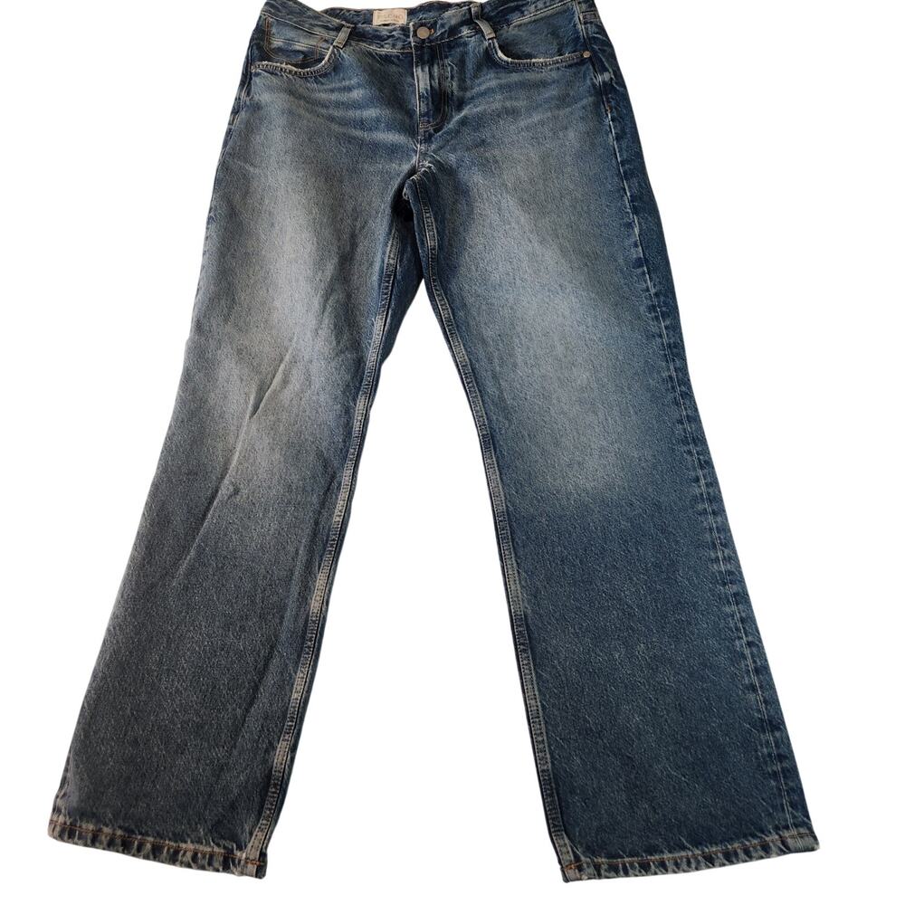 Pilcro Anthropologie High Rise Wide Leg Jeans Medium Wash Size 30 NWOT